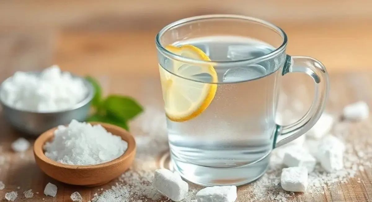 Femme faisant un gargarisme à l'eau salée pour soulager le mal de gorge